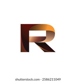 Modern Brown Letter R Logo Design.