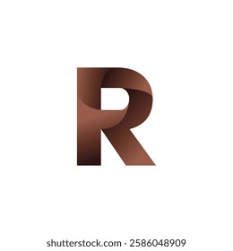 Modern Brown Letter R Vector Logo Design.