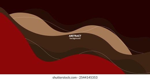 Modern brown and red geometric business banner design. Creative banner design with wave and line shape as template. Simple horizontal banner. Eps10