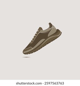 Modern Brown Sneakers Vector Illustration