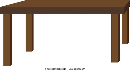 Vetor de mesa de madeira marrom moderno - design minimalista isolado no fundo branco