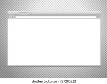 Modern browser vector mockup isolated on transparent background 