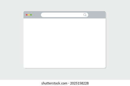 Modern browser window design isolated on dark grey background. Web window screen.
