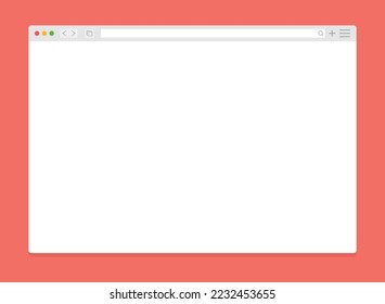 Diseño moderno de la ventana del navegador. Parodia de la pantalla de la ventana web. Vector.