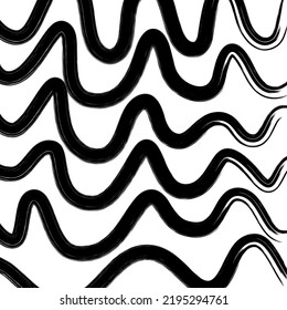 Modern brush art, black and white tones.