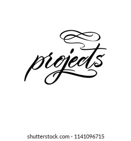Modern brush calligraphy for blogs and social media. Hand drawn lettering element. 