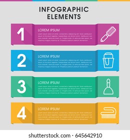 Modern brush infographic template. infographic design with brush icons includes spa bag. can be used for presentation, diagram, annual report, web design.