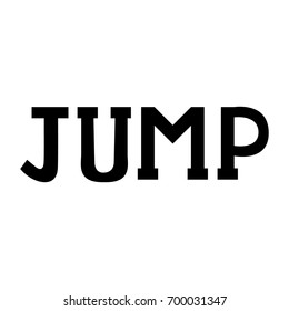 Modern brush inscription jump isolated on white background