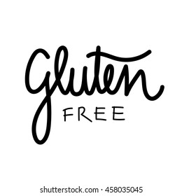 Modern brush lettering, Gluten free, can be used as stamps, seals, badges, for packaging etc.