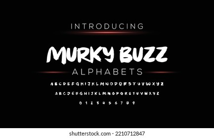 Modern brush lettering. Grunge style alphabet. Vector illustration.