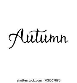 Modern brush phrase autumn. Word of Fall isolated on white background