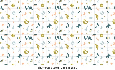 Modern brush shapes Hand drawn pattern background designs