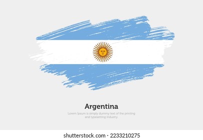 Modern brushed patriotic flag of Argentina country with plain solid background