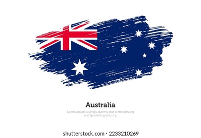 Modern brushed patriotic flag of Australia country with plain solid background