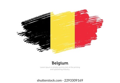 Modern brushed patriotic flag of Belgium country with plain solid background