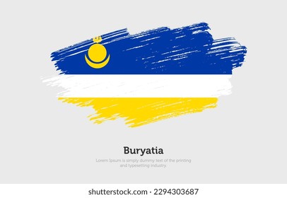 Modern brushed patriotic flag of Buryatia country with plain solid background