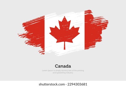 Bandera patriótica moderna cepillada de fondo sólido del país canadiense