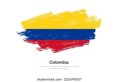 Modern brushed patriotic flag of Colombia country with plain solid background