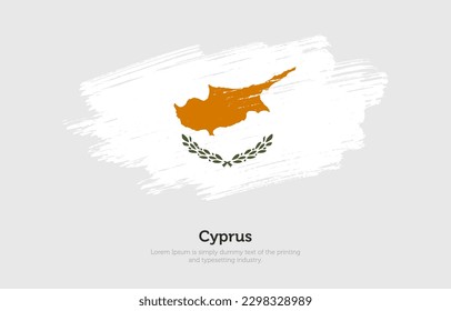Modern brushed patriotic flag of Cyprus country with plain solid background