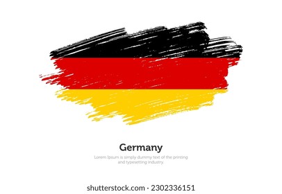 Modern brushed patriotic flag of Germany country with plain solid background