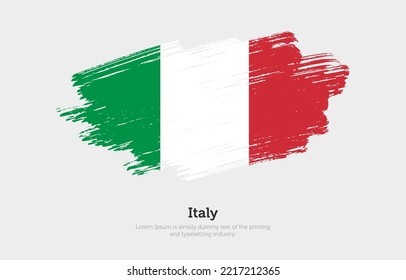 Modern brushed patriotic flag of Italy country with plain solid background