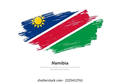 Modern brushed patriotic flag of Namibia country with plain solid background