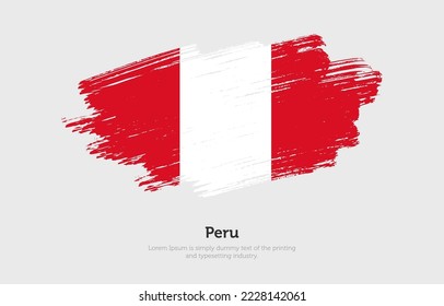 Modern brushed patriotic flag of Peru country with plain solid background