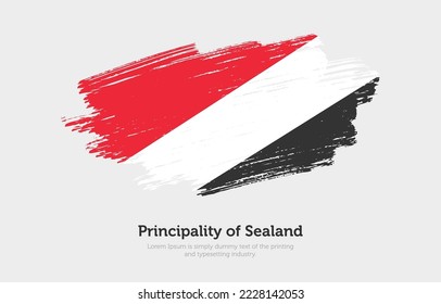 Modern brushed patriotic flag of Principality of Sealand country with plain solid background