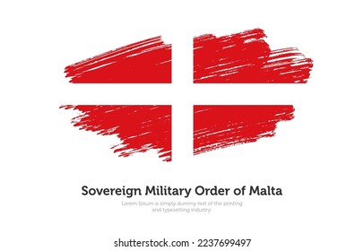 Modern brushed patriotic flag of Sovereign Military Order of Malta country with plain solid background