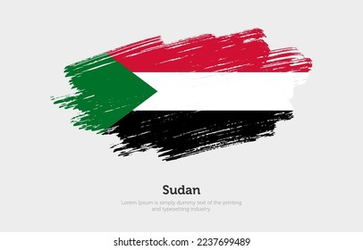 Modern brushed patriotic flag of Sudan country with plain solid background