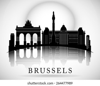 Modern Brussels City Skyline Design. Belgium