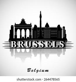 Modern Brussels City Skyline Design. Belgium