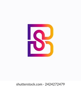 Modern BS SB monogram logo. BS SB initials logo with simple modern style