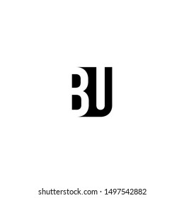 modern BU logo letters on the shadow shape design concept vector illustration