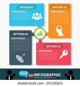 Modern bubble banner infographic.  Flat design. Vector illustration. Can be used for layout, web design, cover design, brochure, flyer, leaflet, infographics, template, diagram, number options