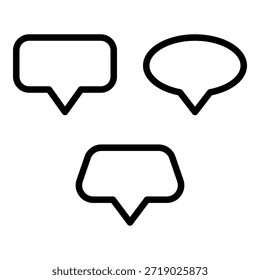 Modern bubble chat icon set isolated on white background. Professional vector illustration for messaging apps, social media, communication, and customer support design projects.