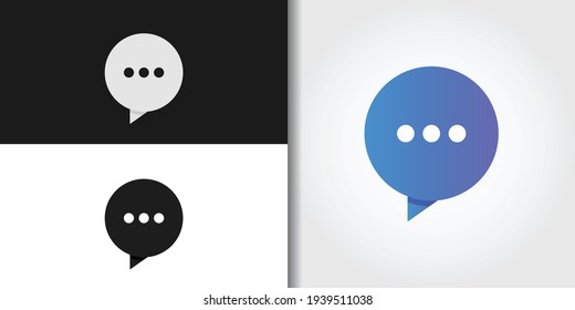 modern bubble chat logo set template vector