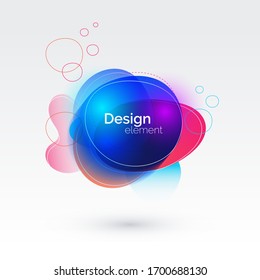 Modern bubble form abstract graphic elements. Dynamical colored forms. Abstract gradient banners with bubble liquid shapes. Template for various designs: a logo, flyer or presentation.