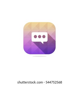 Modern Bubble Speech or Chat Icon with Long Shadow. Isolated.