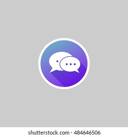 Modern Bubble Speech Icon with Long Shadow
