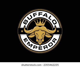 Modern Buffalo Logo Badge Design Template