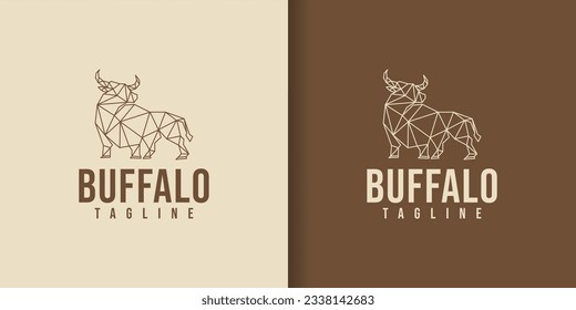 Diseño del logo técnico de búfalos modernos