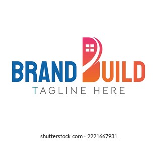 Diseño de logotipo de construcción moderna. Logo abstracto con gráfico de iconos de construcción. Letra inicial B en forma de edificio. Adecuado para construcción, arquitectura, construcción, inmobiliario. Logotipos comerciales y de marca.
