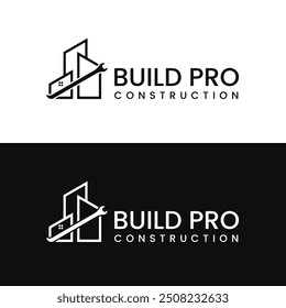 Modern Build Pro Construction Logo Design for Professional Building and Construction Services