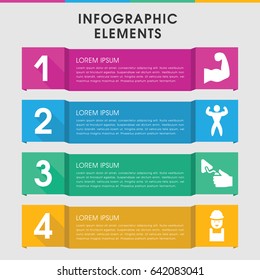 Modern builder infographic template. infographic design with builder icons includes worker, trowel. can be used for presentation, diagram, annual report, web design.