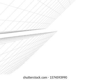 Modern building 3d. Architectural background. 