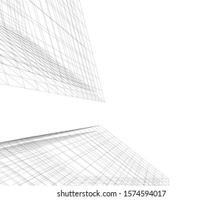 Modern building 3d. Architectural background. 
