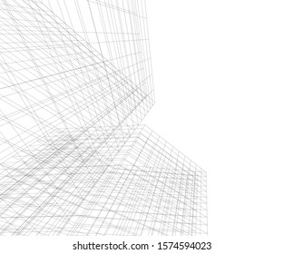 Modern building 3d. Architectural background. 