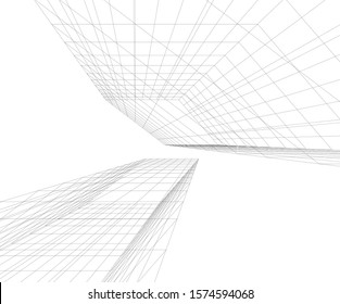 Modern building 3d. Architectural background. 