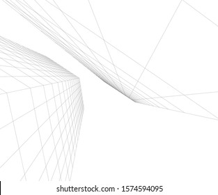 Modern building 3d. Architectural background. 